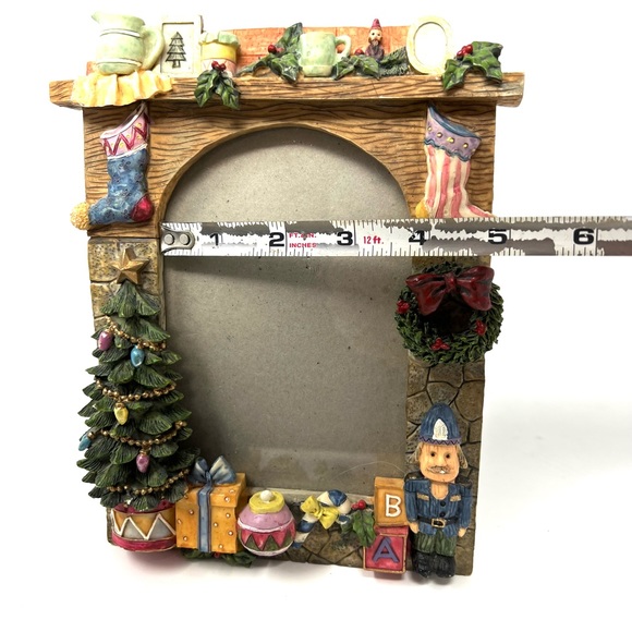 Primitive Christmas Picture Frame Style Vertical  Fireplace Country Family Frame - Picture 4 of 9